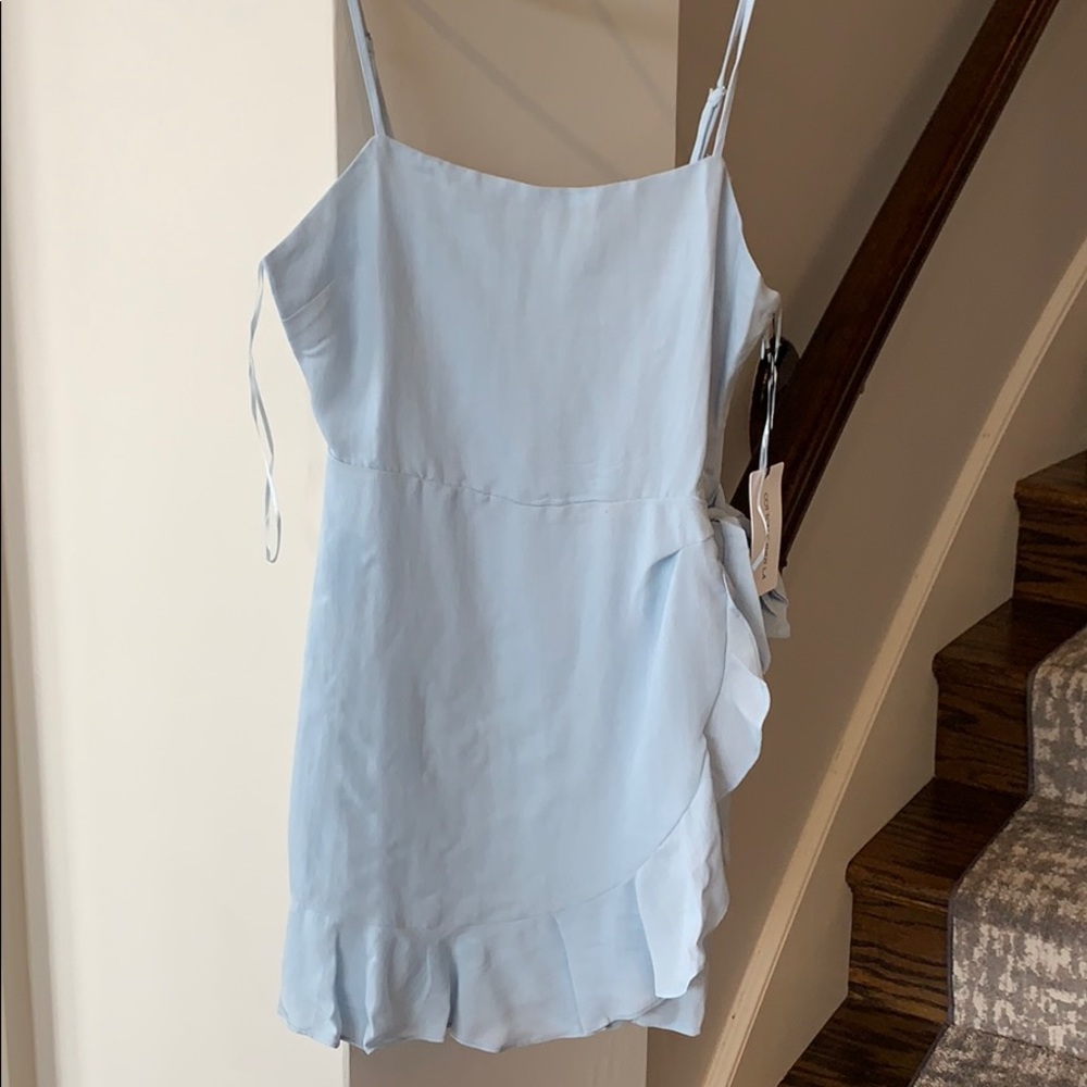 NWT Cotton candy la light blue tie dress